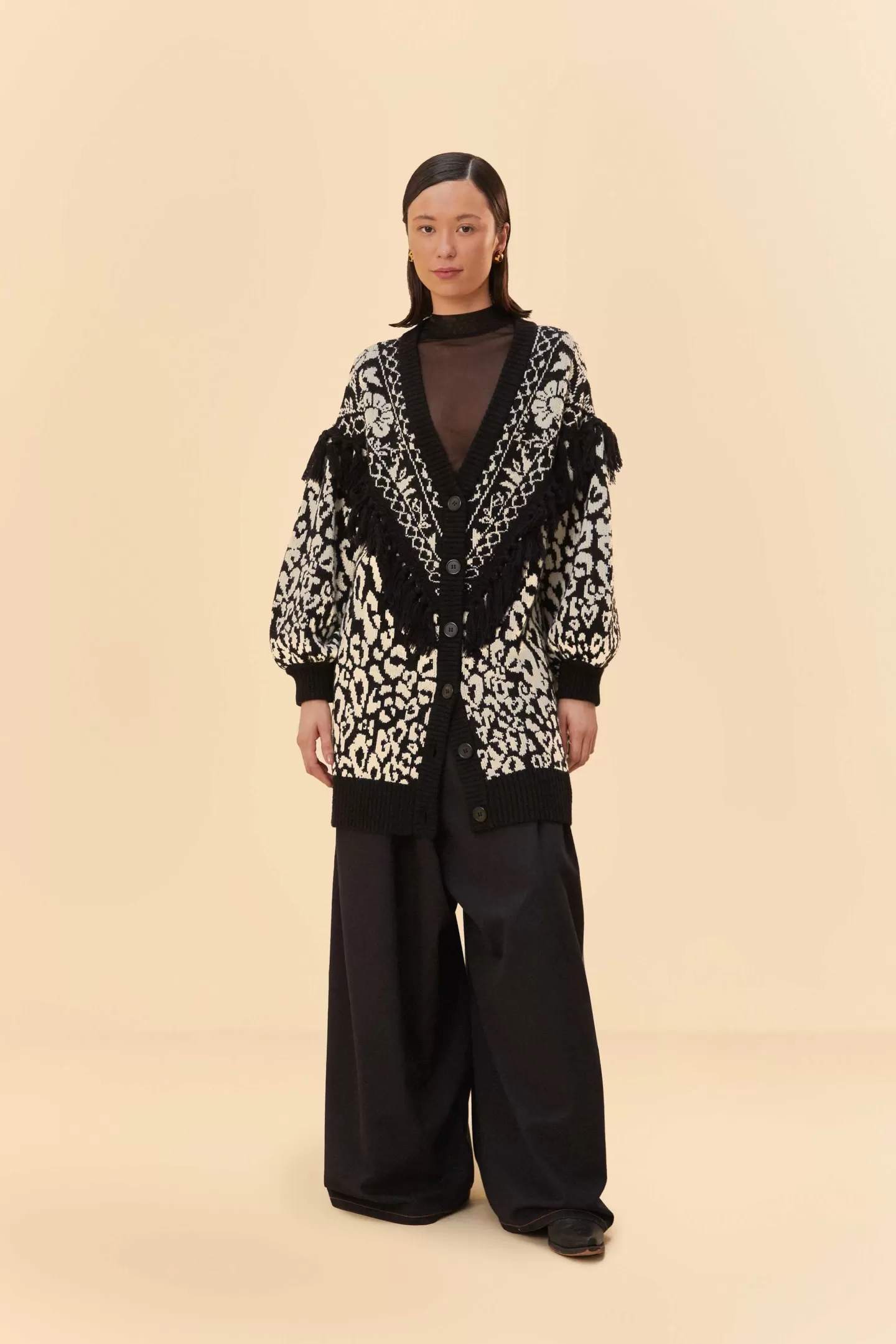 FARM Rio  PINEAPPLE GARDEN KNIT CARDIGAN