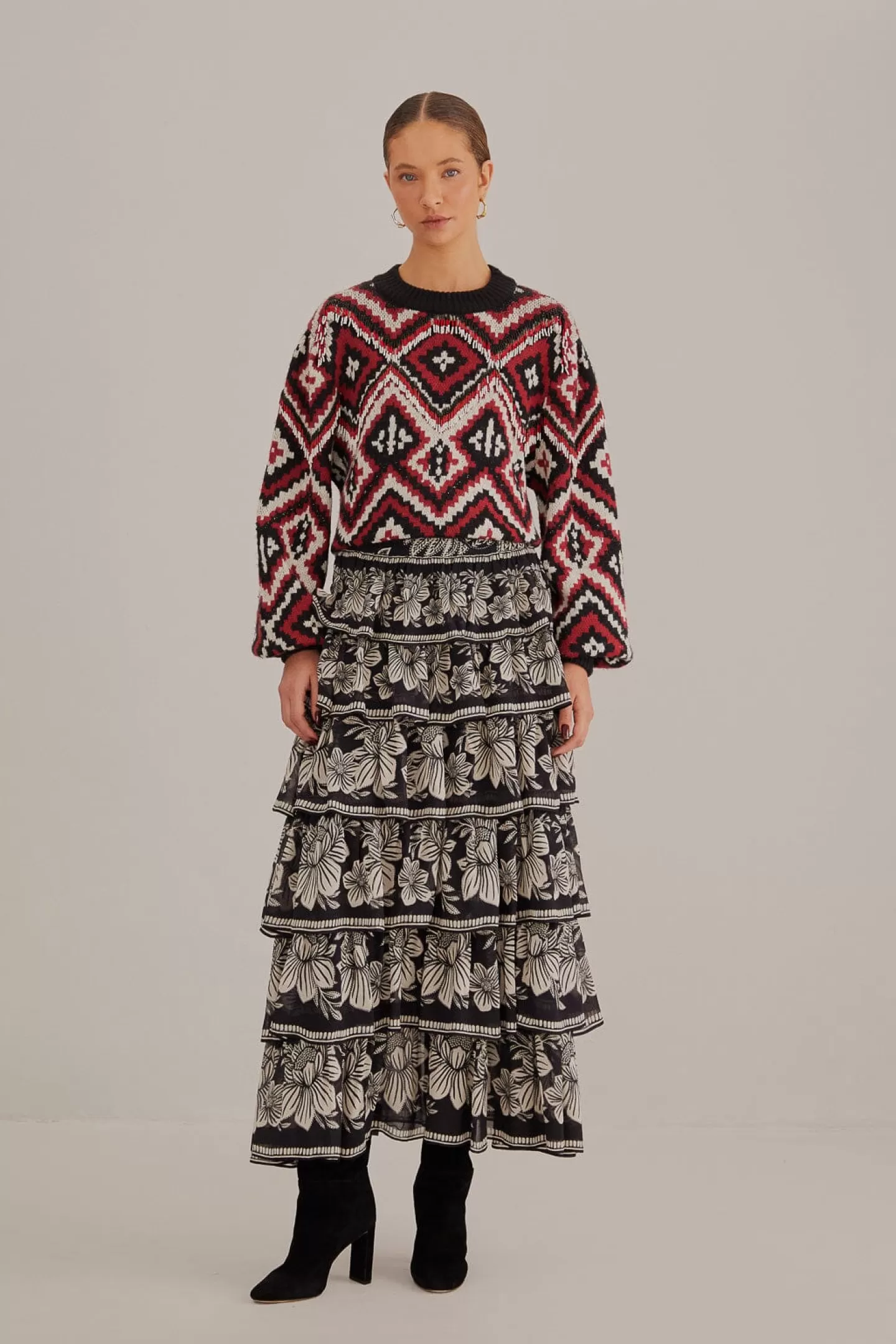 FARM Rio  RAUTI BEADED KNIT SWEATER