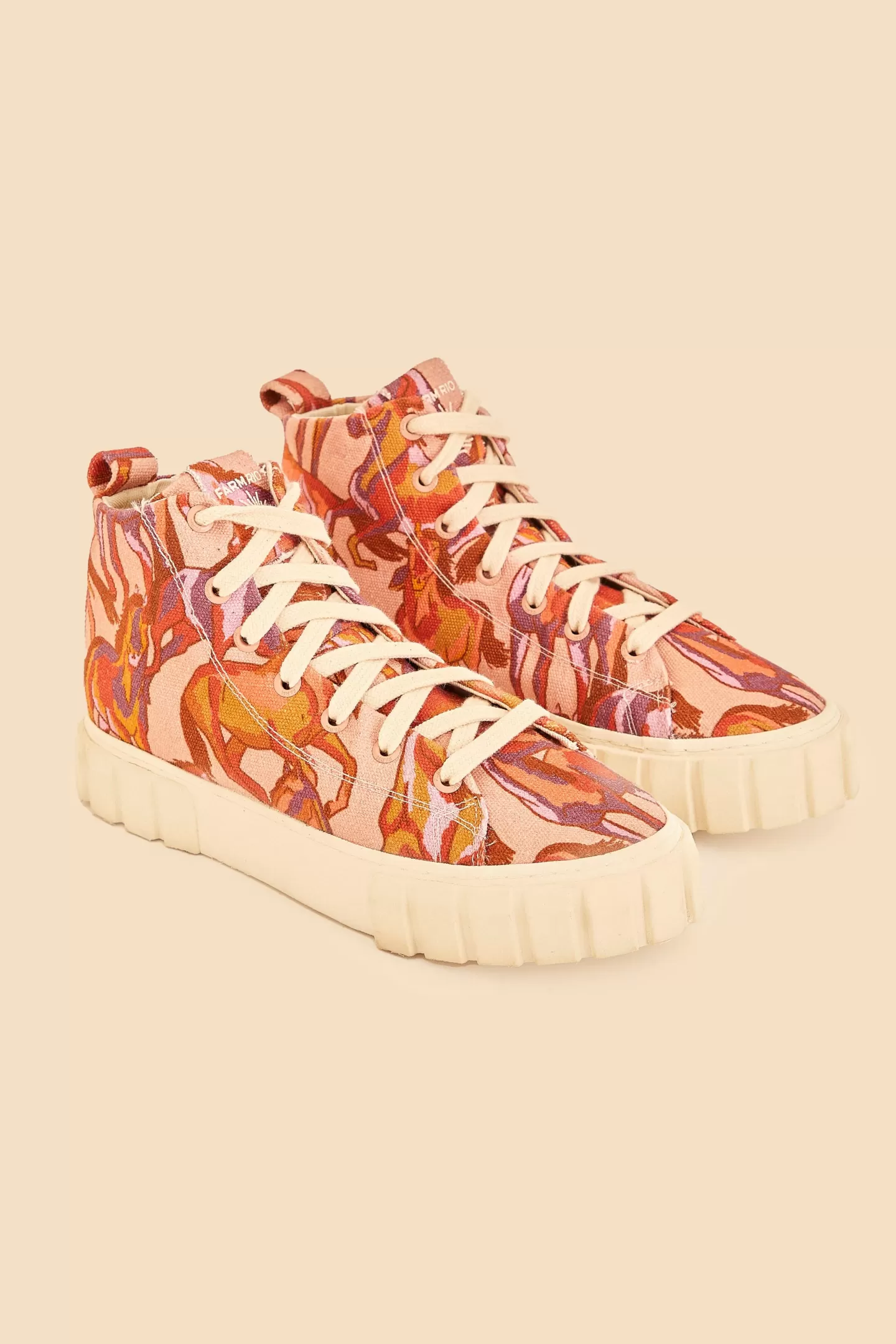 FARM Rio  ROSE WILD HORSES FLATFORM SNEAKER