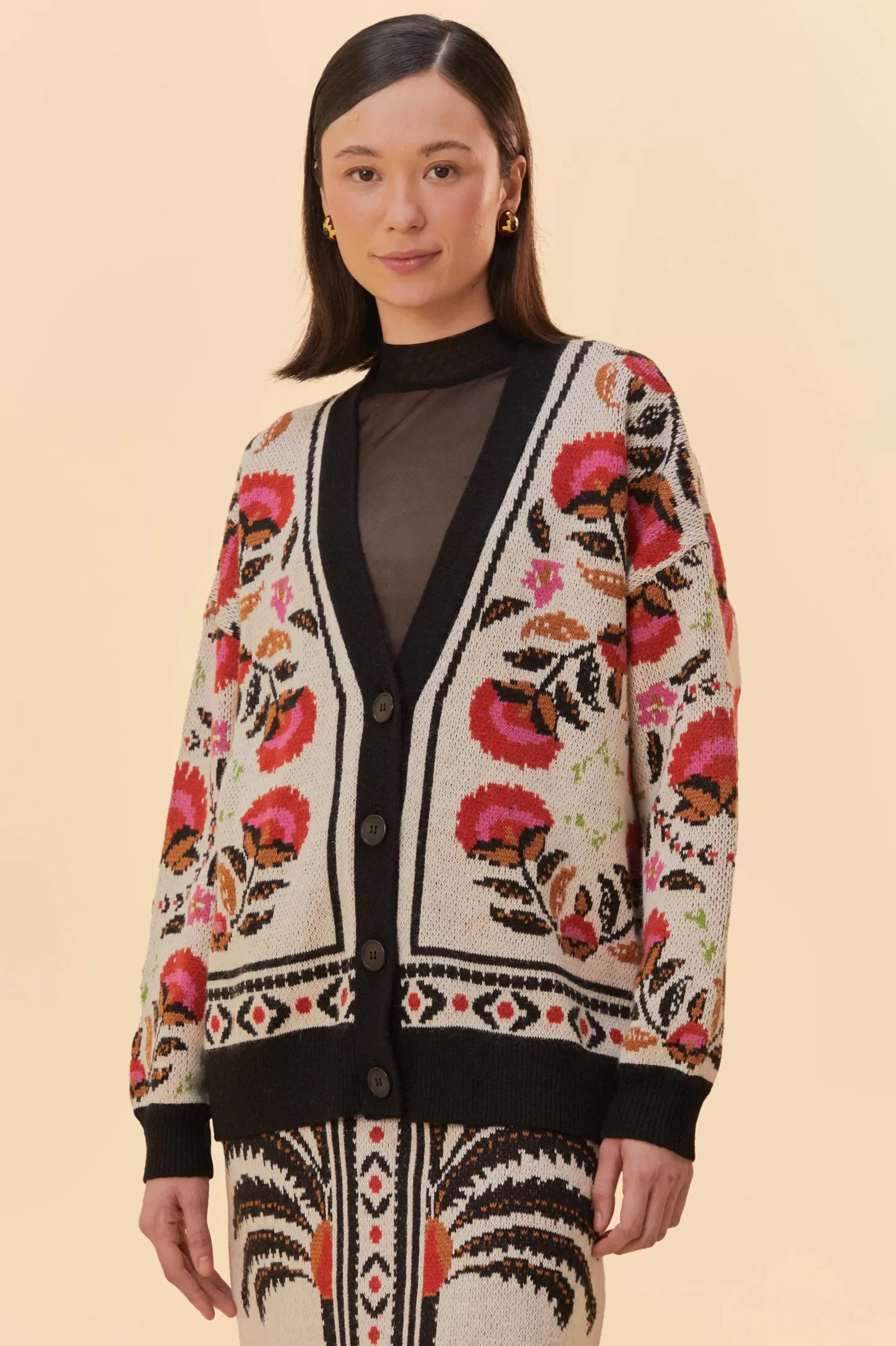FARM Rio  SAND PALMS PARADISE KNIT CARDIGAN