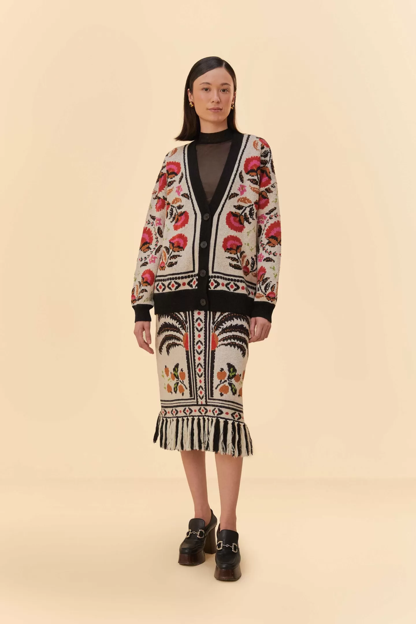 FARM Rio  SAND PALMS PARADISE KNIT CARDIGAN