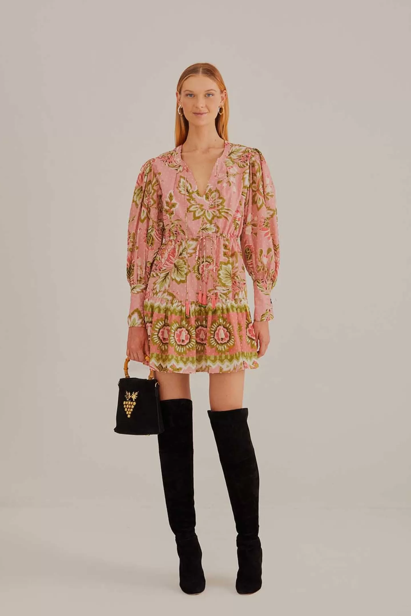 FARM Rio  SOFT PINK AURA FLORAL MINI DRESS