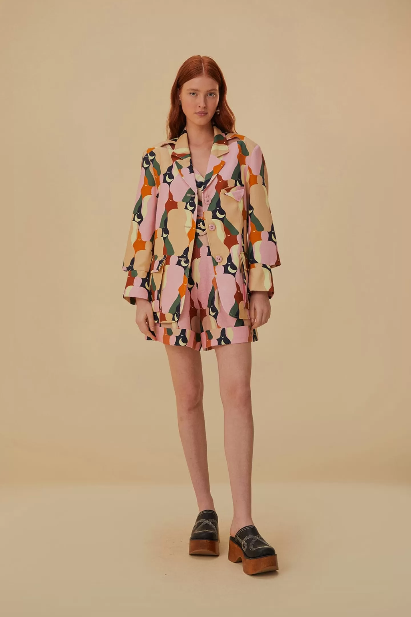 FARM Rio  THE KISS MULTICOLOR CUT OUT BLAZER