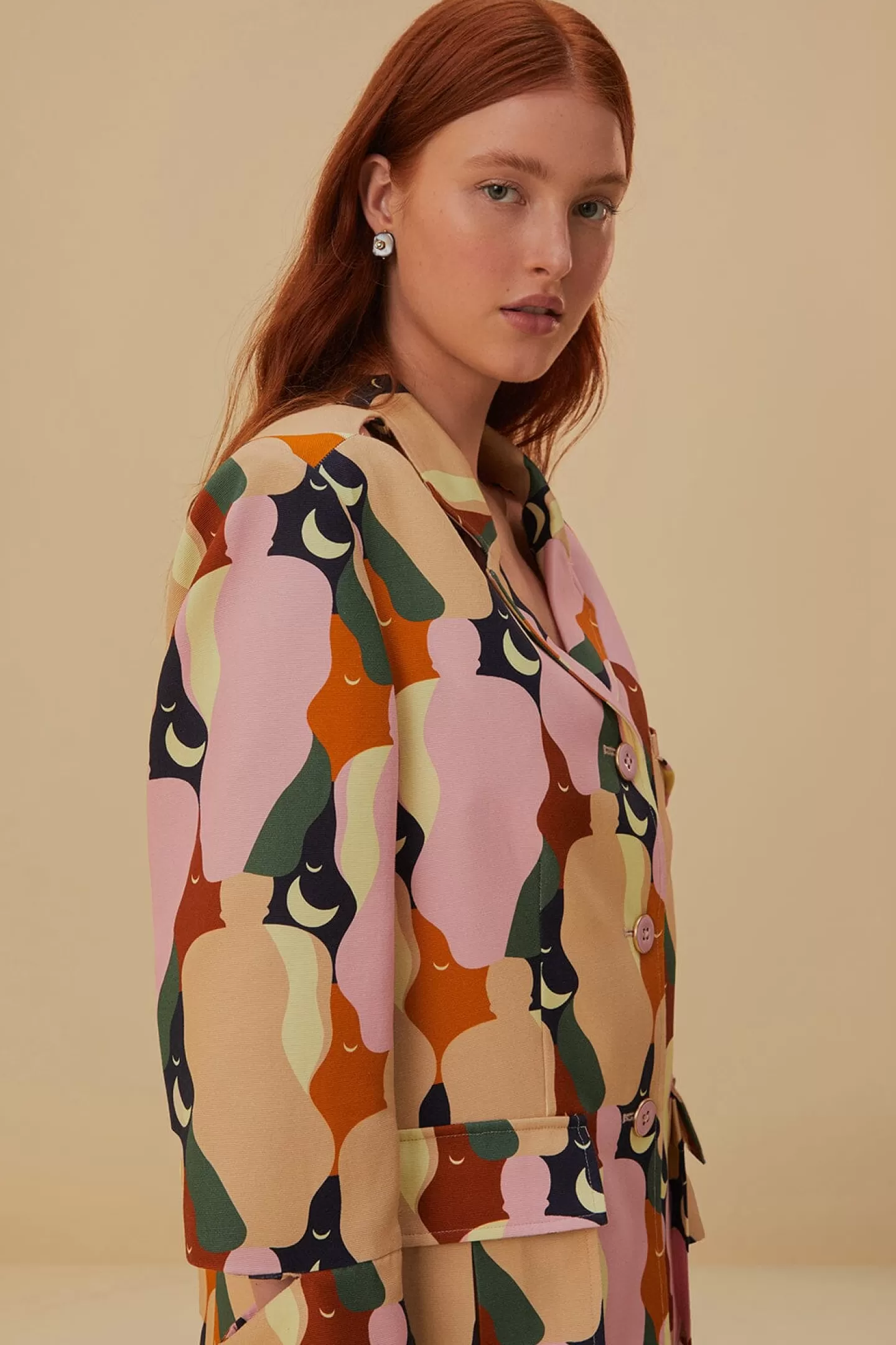 FARM Rio  THE KISS MULTICOLOR CUT OUT BLAZER