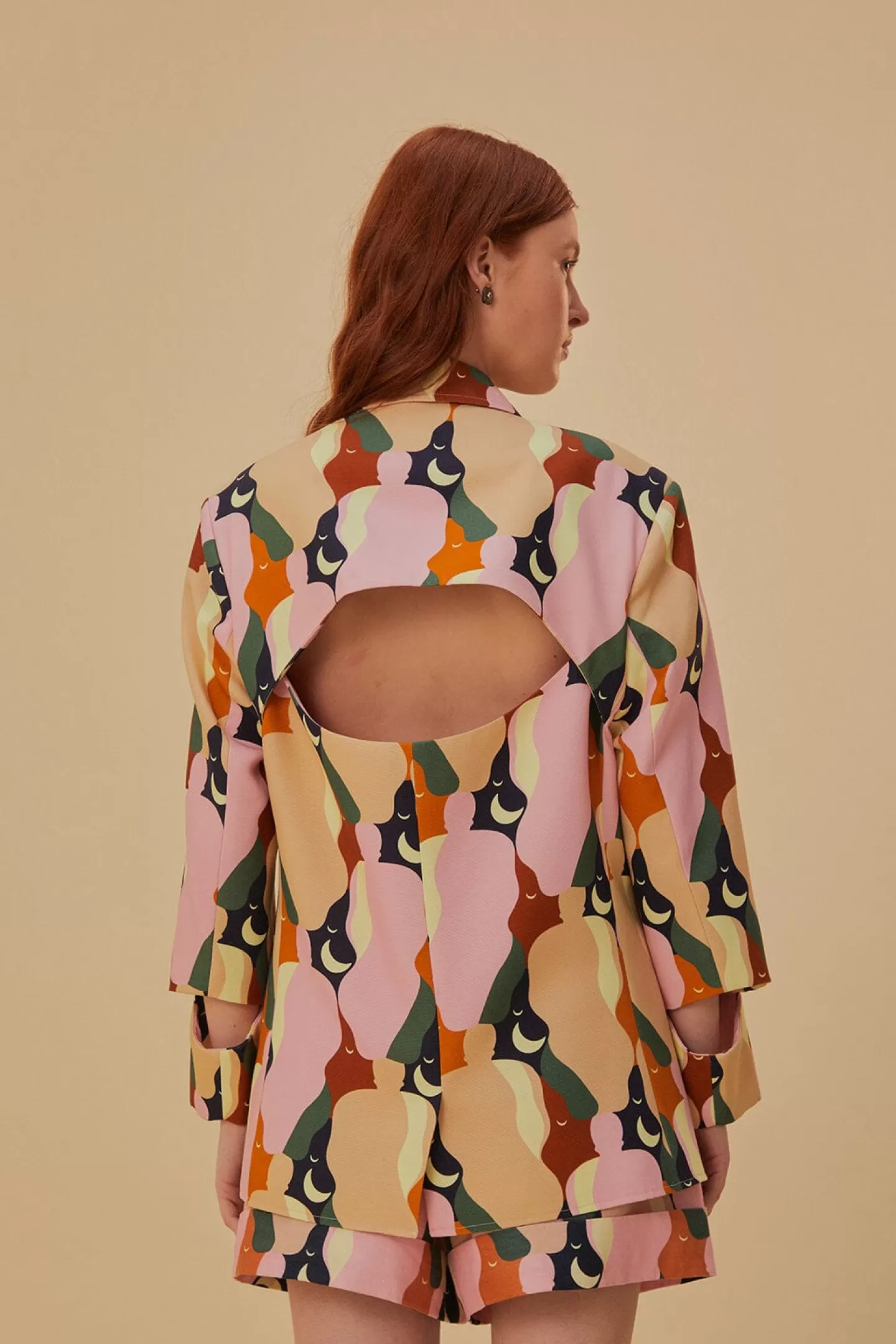 FARM Rio  THE KISS MULTICOLOR CUT OUT BLAZER