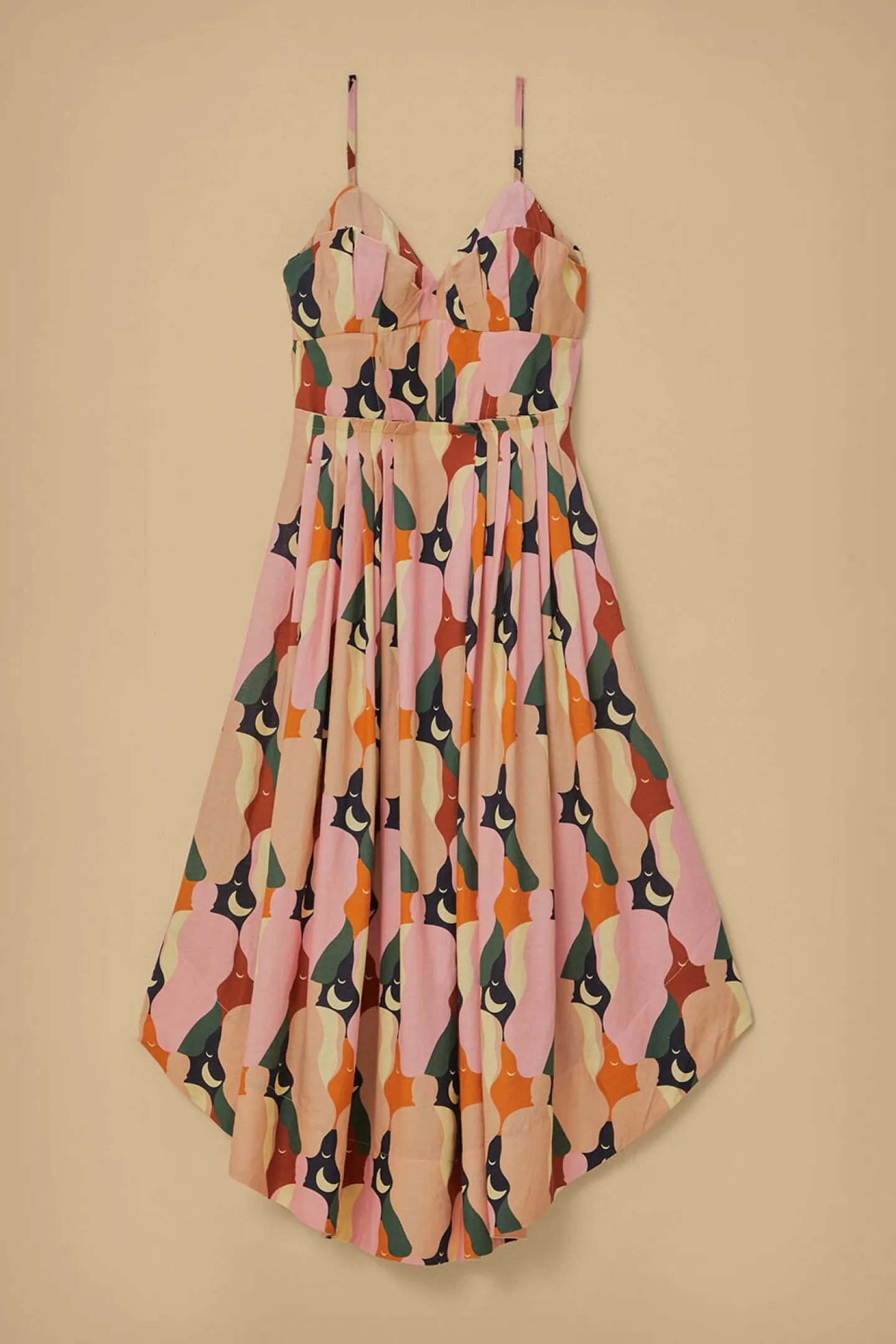 FARM Rio  THE KISS MULTICOLOR SLEEVELESS MIDI DRESS