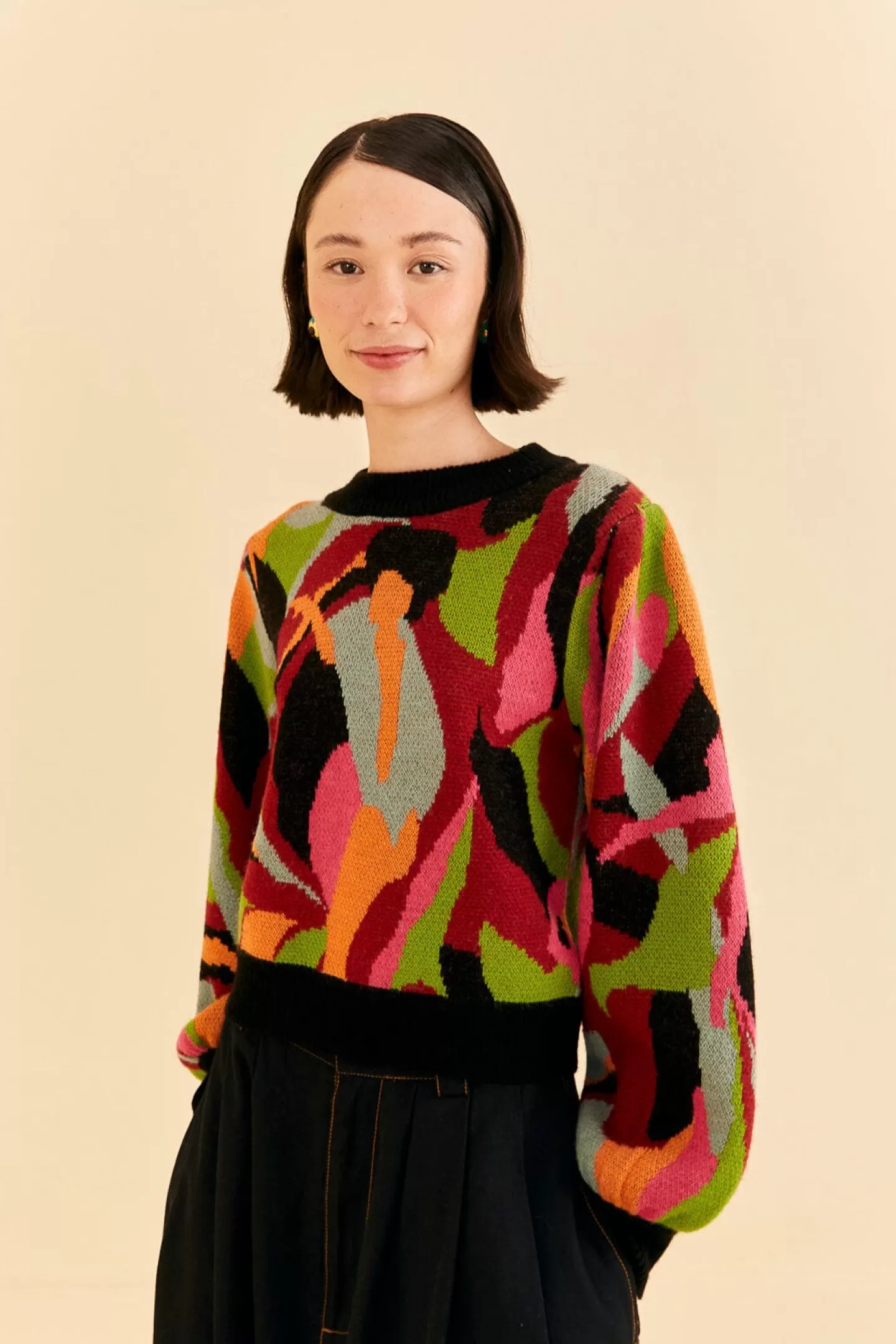 FARM Rio  THE MULTICOLOR DANCE KNIT SWEATER