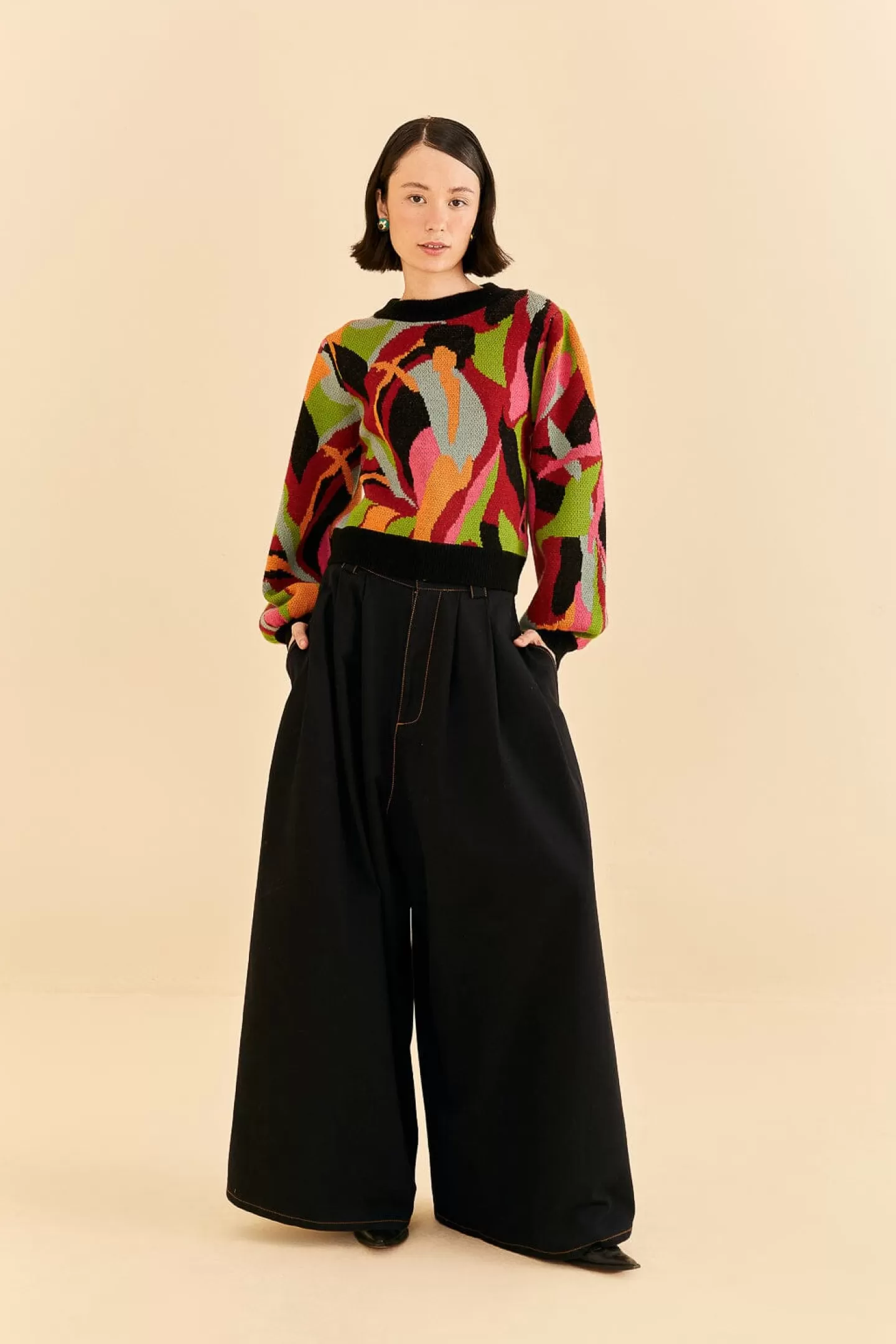 FARM Rio  THE MULTICOLOR DANCE KNIT SWEATER
