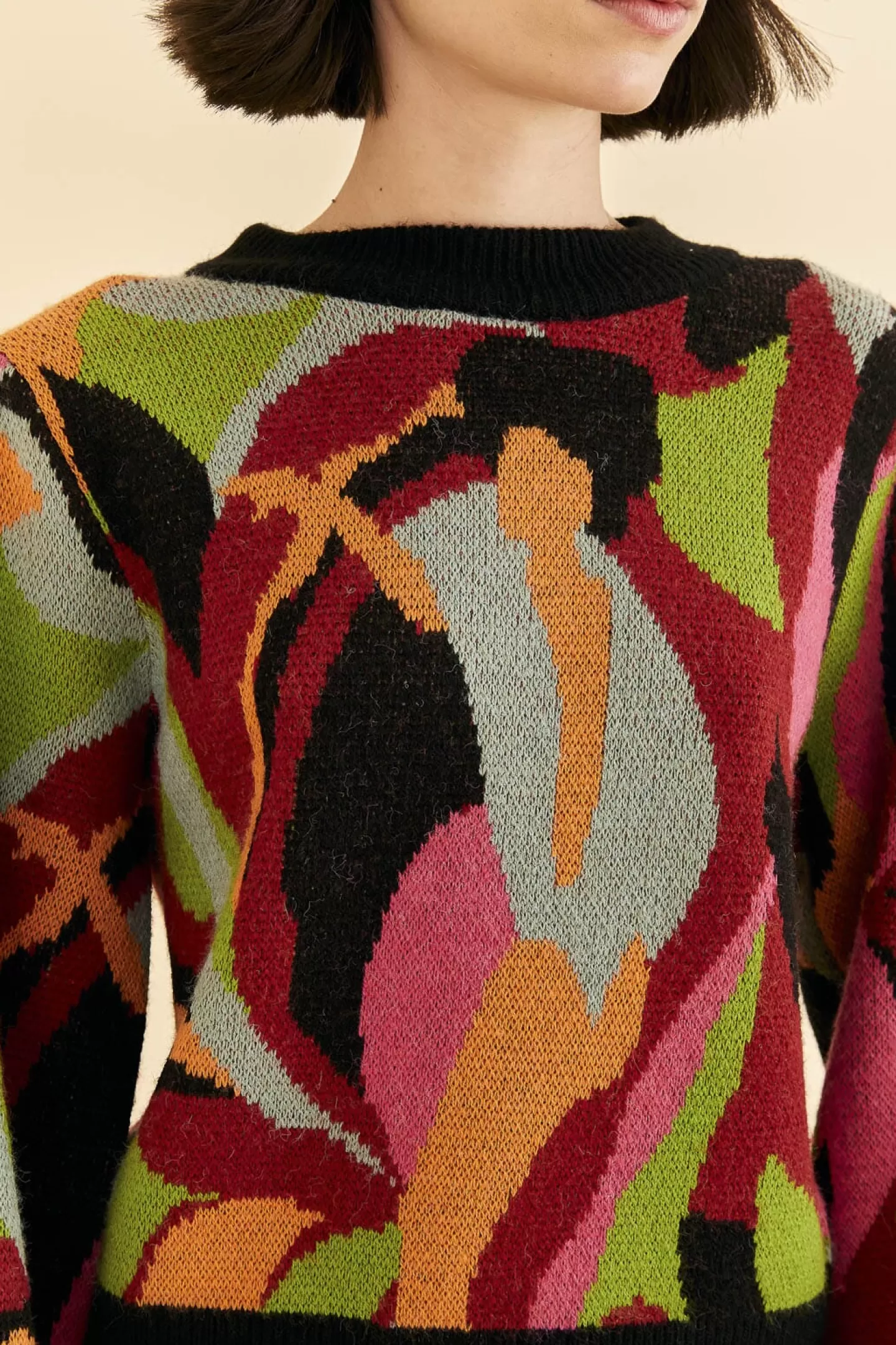FARM Rio  THE MULTICOLOR DANCE KNIT SWEATER