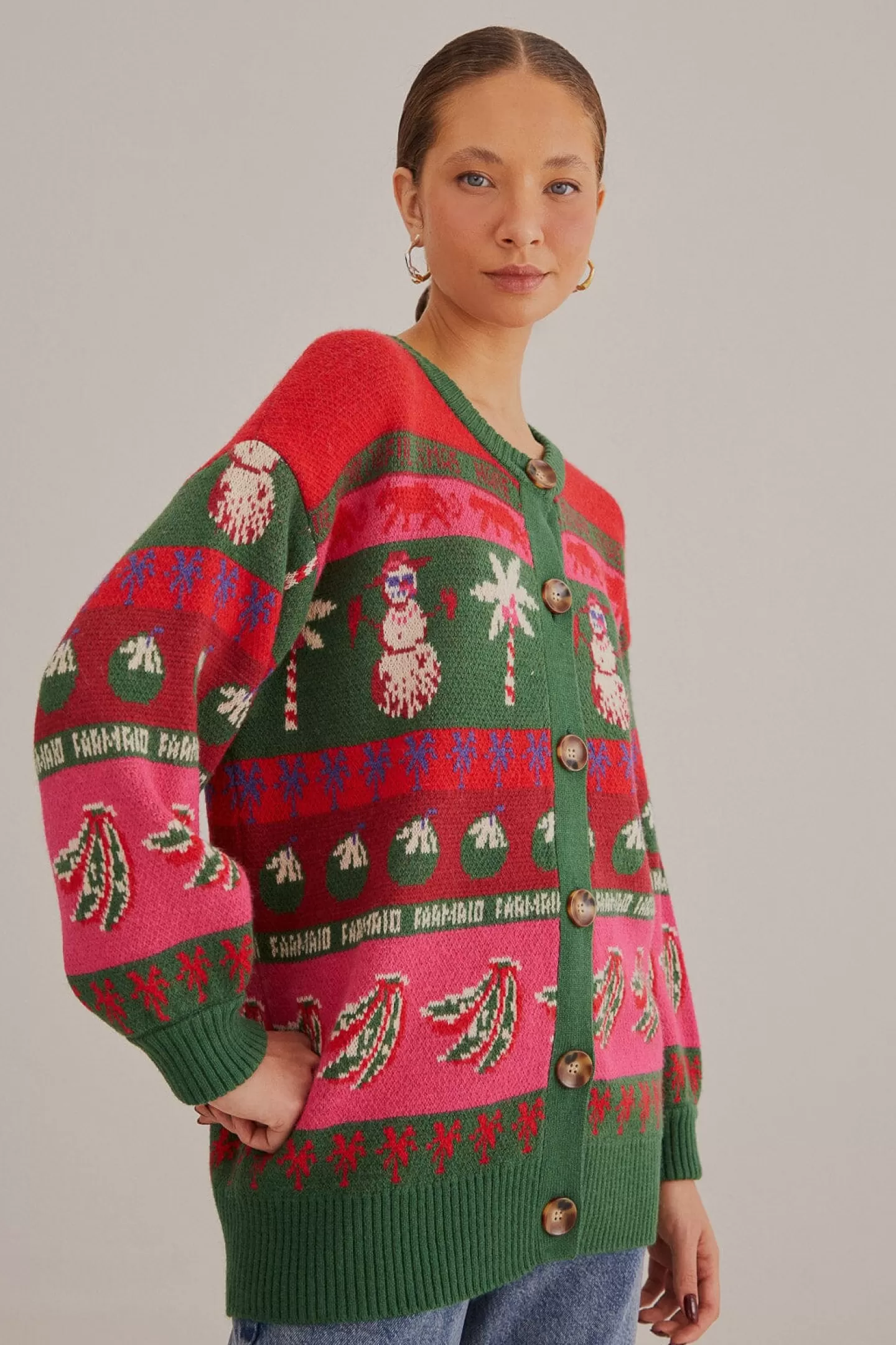 FARM Rio  TROPICAL CHRISTMAS AINIKA CARDIGAN