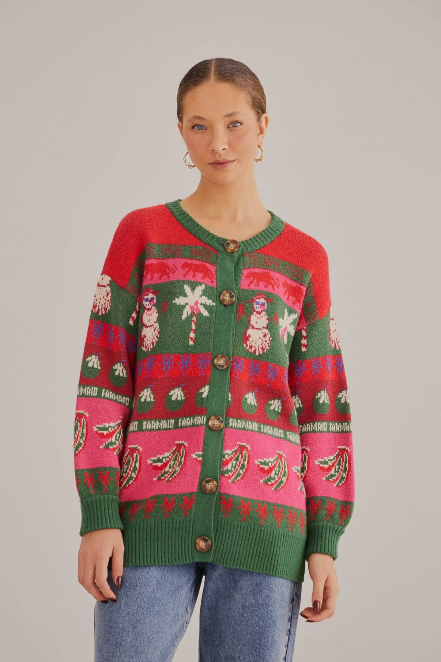 FARM Rio  TROPICAL CHRISTMAS AINIKA CARDIGAN