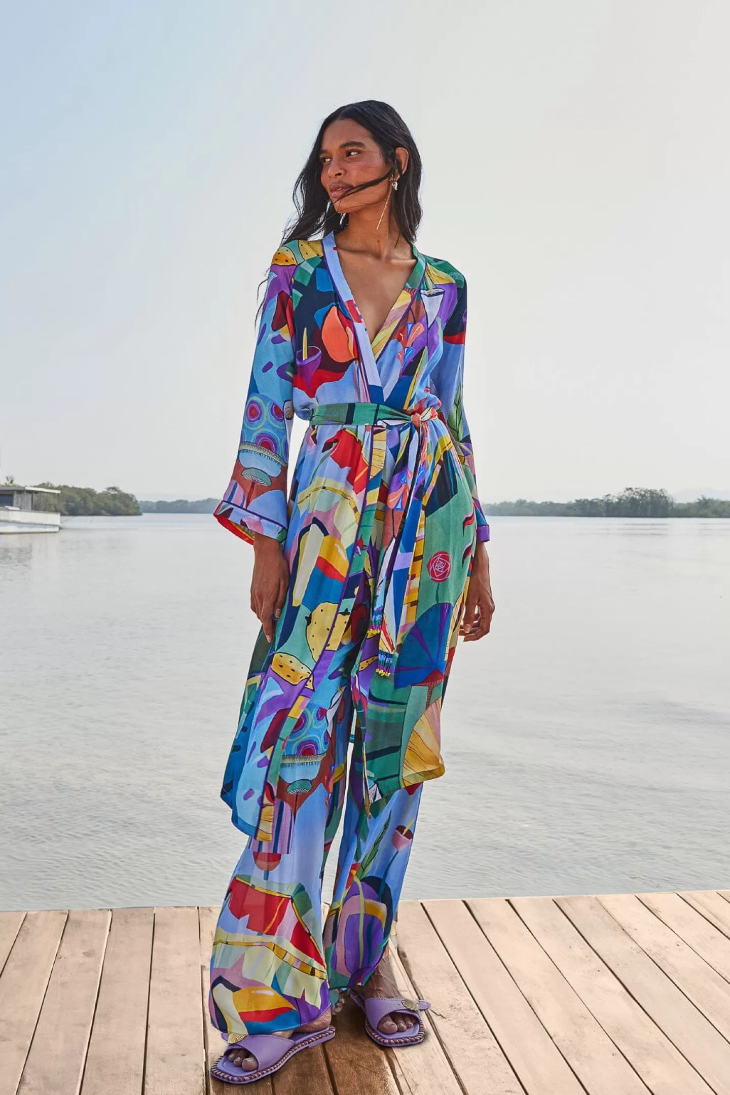 FARM Rio  TROPICAL SCENARIO MULTICOLOR PANTS