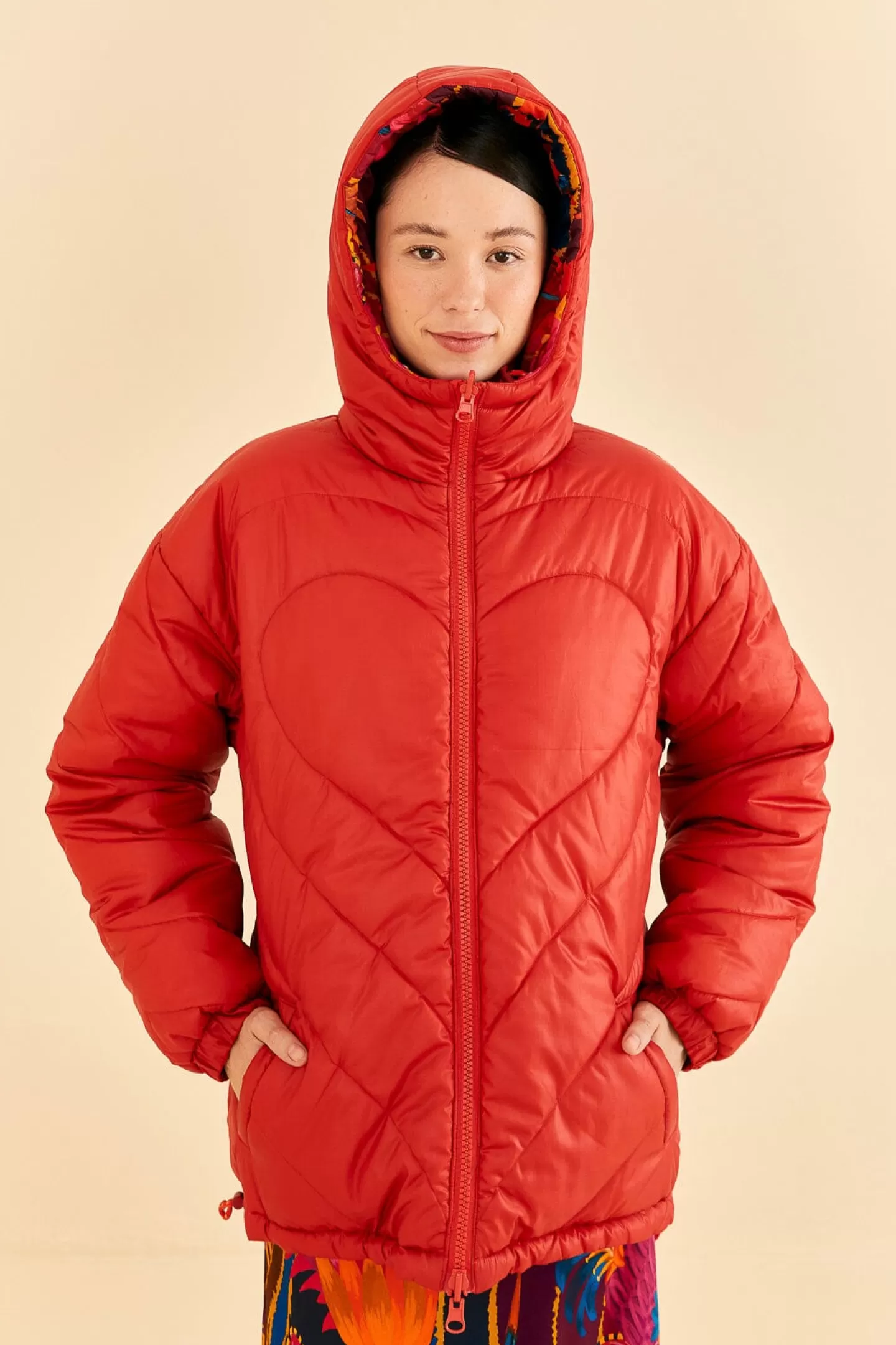 FARM Rio  VINTAGE WAVE REVERSIBLE PUFFER JACKET