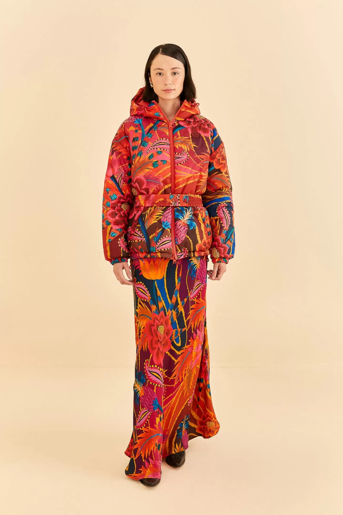 FARM Rio  VINTAGE WAVE REVERSIBLE PUFFER JACKET